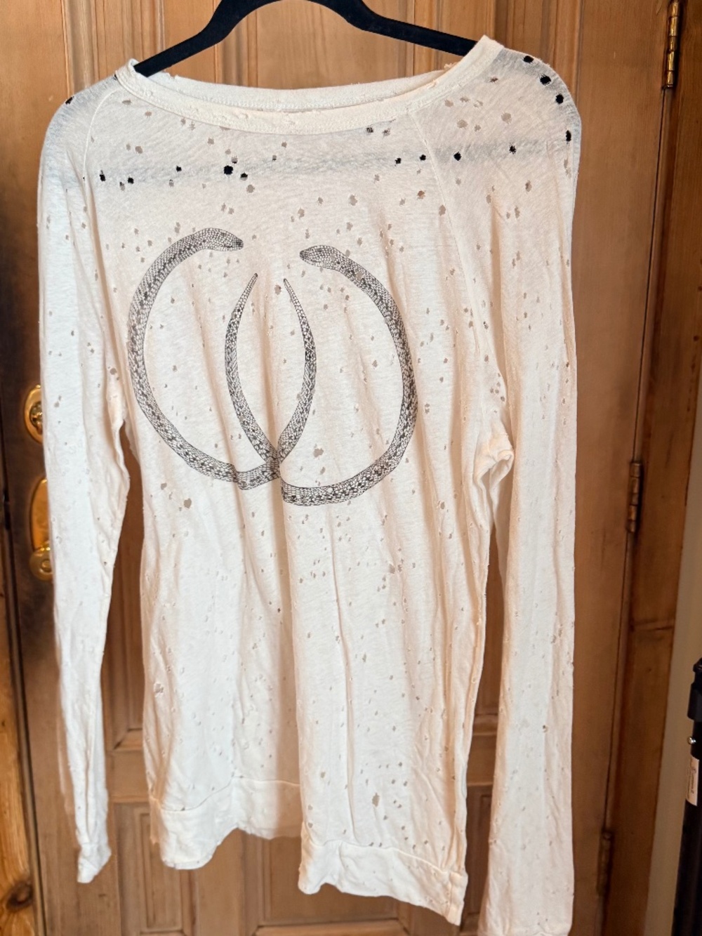 NWT-LAUREN MOSHI- SNAKE GRAPHIC LONG SLEEVE TEE- SIZE M
